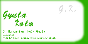 gyula kolm business card